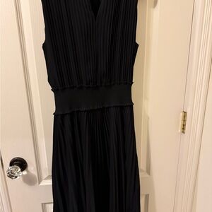 Nanette Lepore Black Pleated Midi Dress